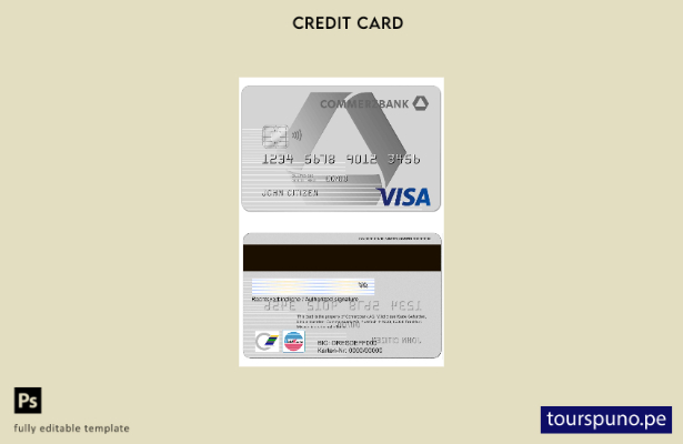 listo para imprimir plantilla de tarjeta Visa Commerzbank de Alemania